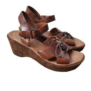 Kork ease platform leather sandals size 10